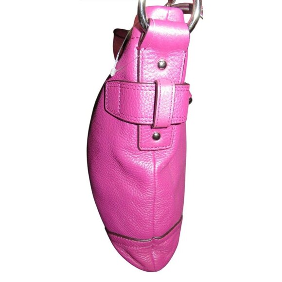 Coach Pebbled Leather Chain Duffle Convertible Crossbody Handbag in Blossom Pink - Picture 4 of 13